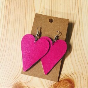Valentines leather earrings